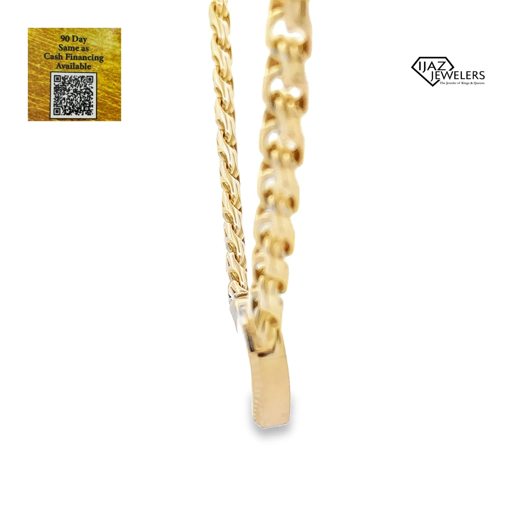 10K Gold Chino Link Diamond Cut Heart Lock Chain