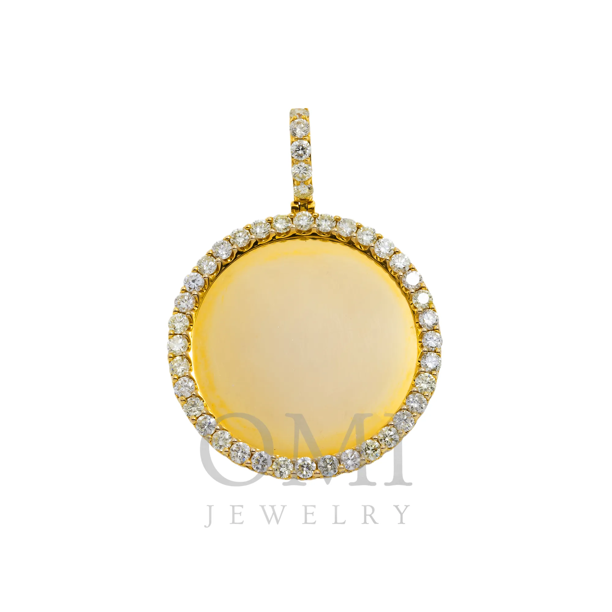 10K GOLD ROUND DIAMOND CIRCLE PICTURE PENDANT 3.40 CT