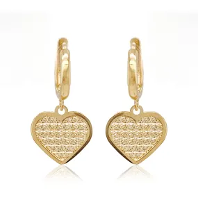 14k Gold Diamond Cut Heart Earring