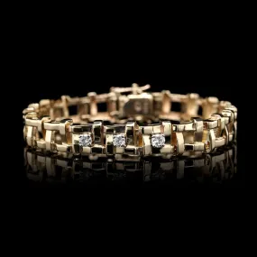 14K Yellow Gold Estate Diamond Bracelet