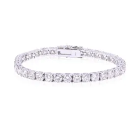 18K WHITE GOLD DIAMOND TENNIS BRACELET - 14.10CTW