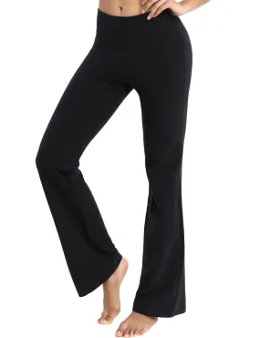 29" 31" 33" 35" Cotton Bootcut Leggings black