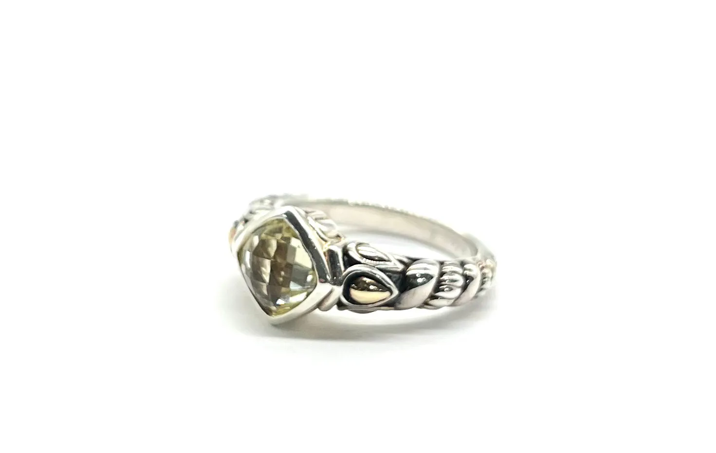 925 and 14k Yellow Gold Ed Hardy Citrine Ring