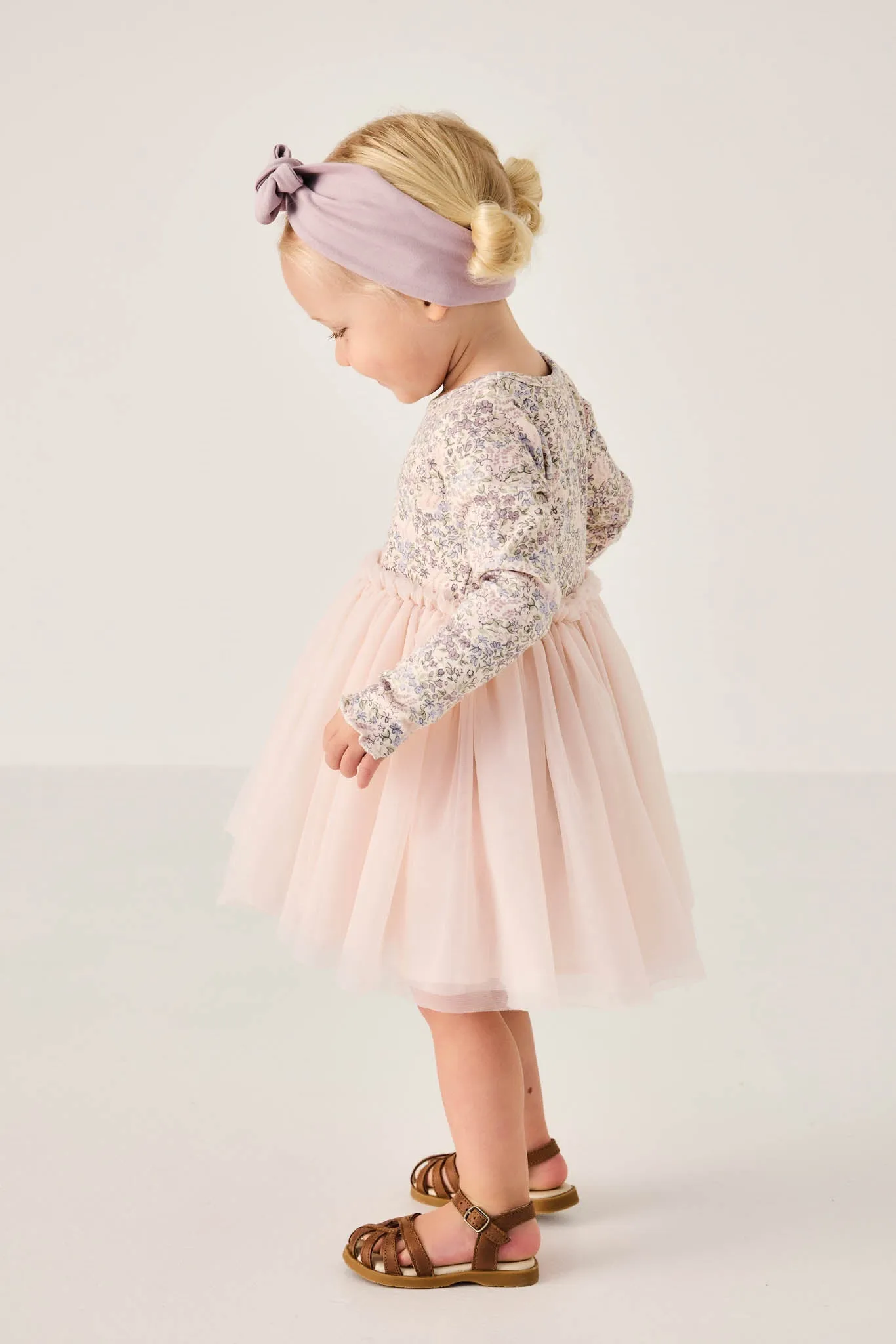 Anna Tulle Dress - April Floral Mauve