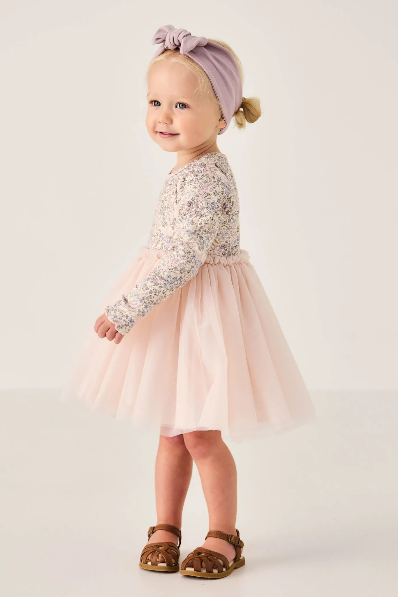 Anna Tulle Dress - April Floral Mauve