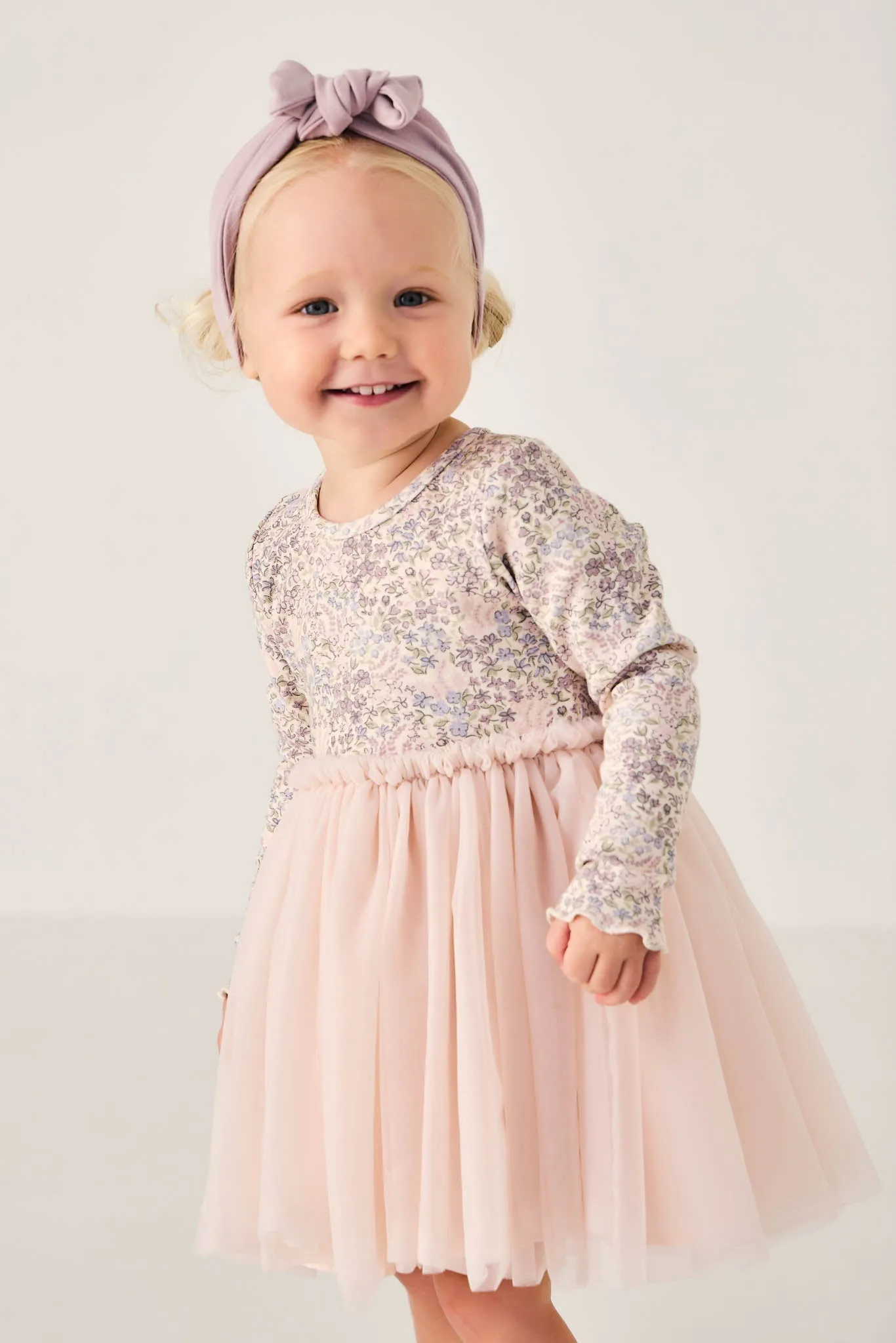 Anna Tulle Dress - April Floral Mauve