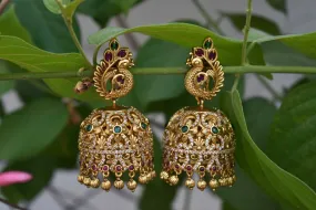 Antique Finished Jhumka Set