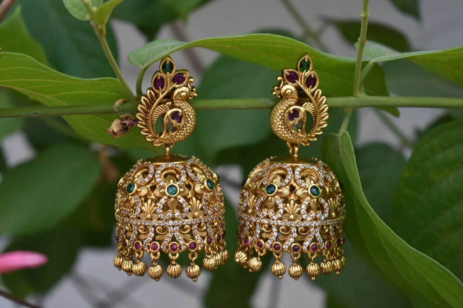 Antique Finished Jhumka Set