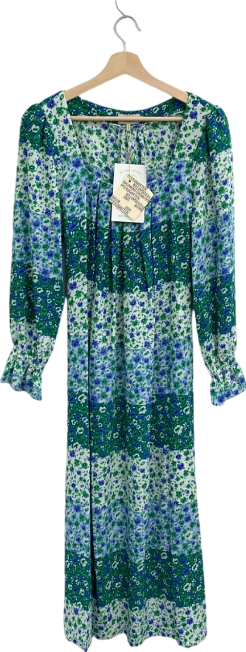 Baum Und Pferdgarten Green Blue Floral Midi Dress UK 12