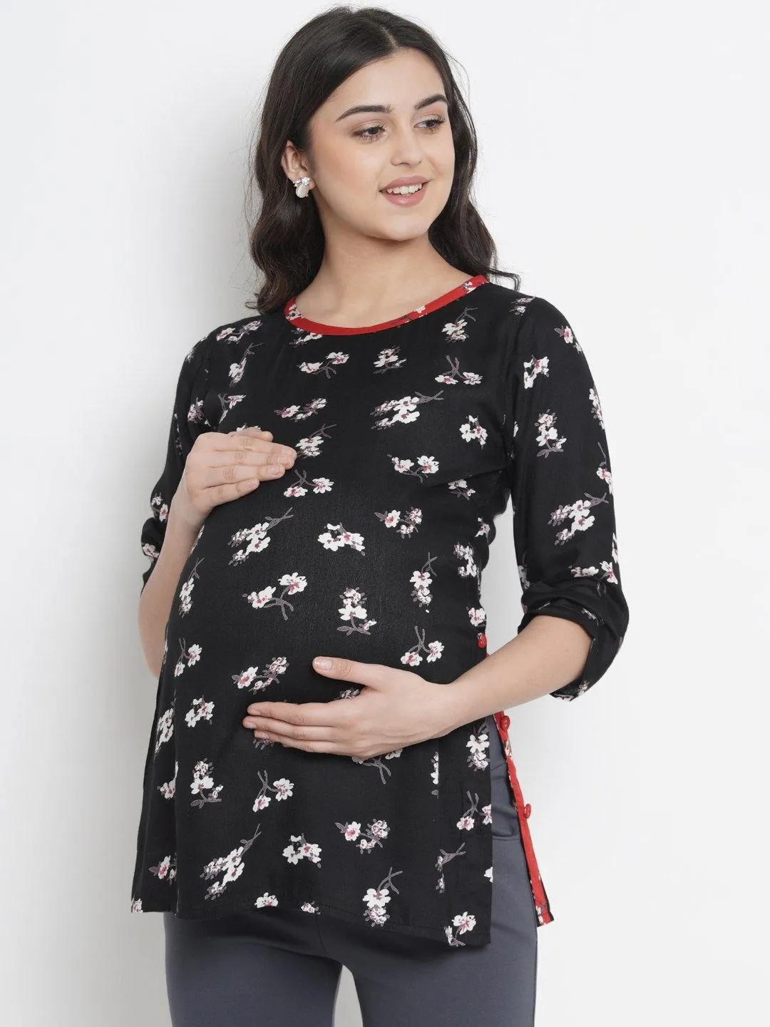 Black Maternity and Pregnancy Top