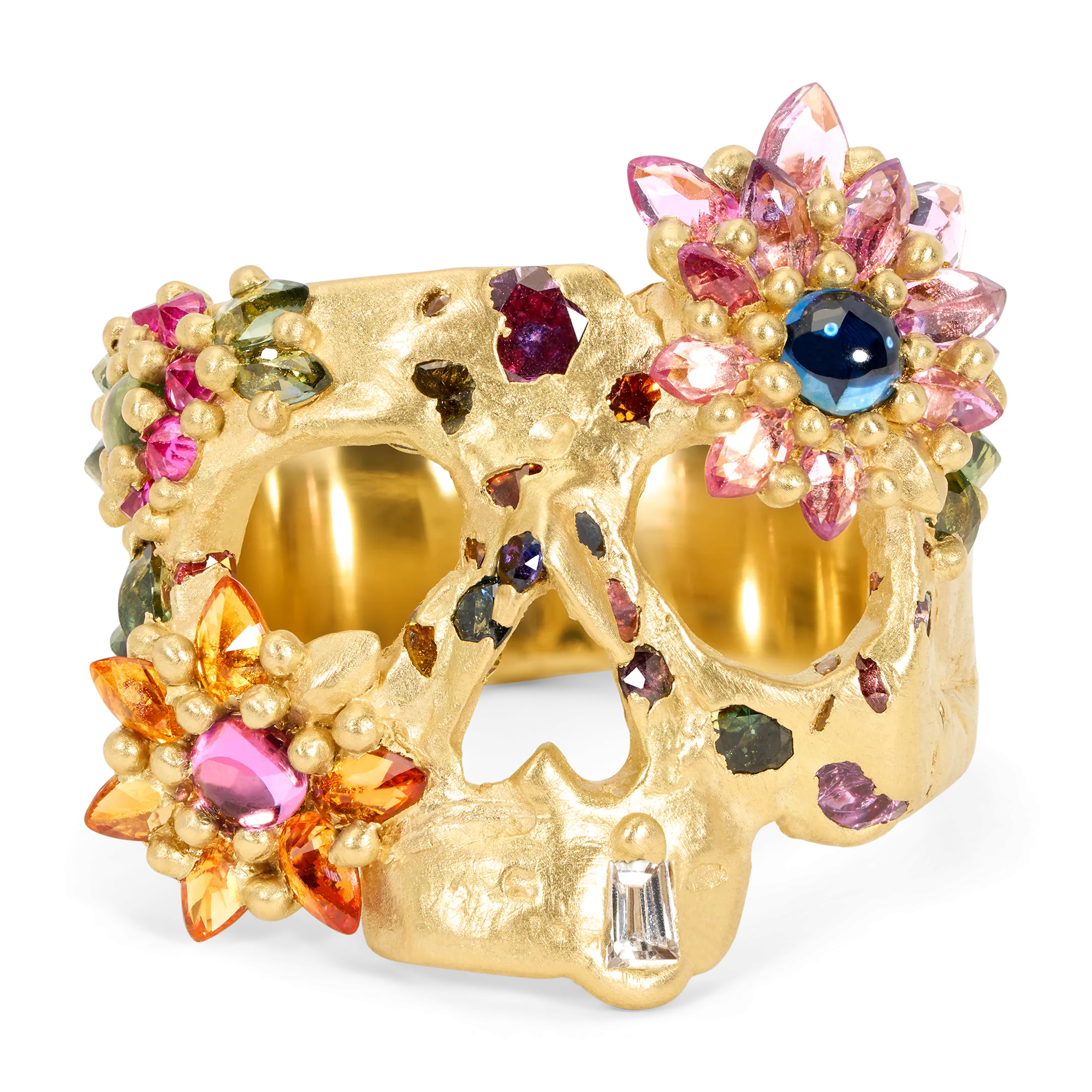 Blossom Crush Daisy Skull ClusterF@&$ Ring - Size 9 - 11679