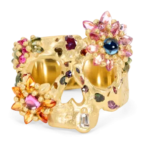 Blossom Crush Daisy Skull ClusterF@&$ Ring - Size 9 - 11679