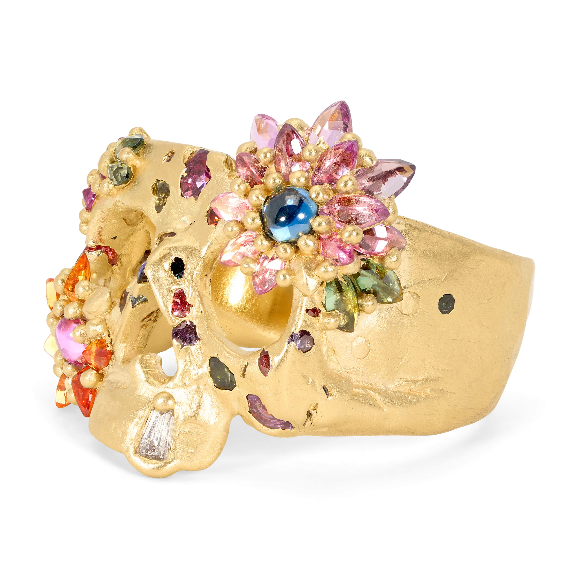 Blossom Crush Daisy Skull ClusterF@&$ Ring - Size 9 - 11679