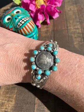 Blue Coin Cuff