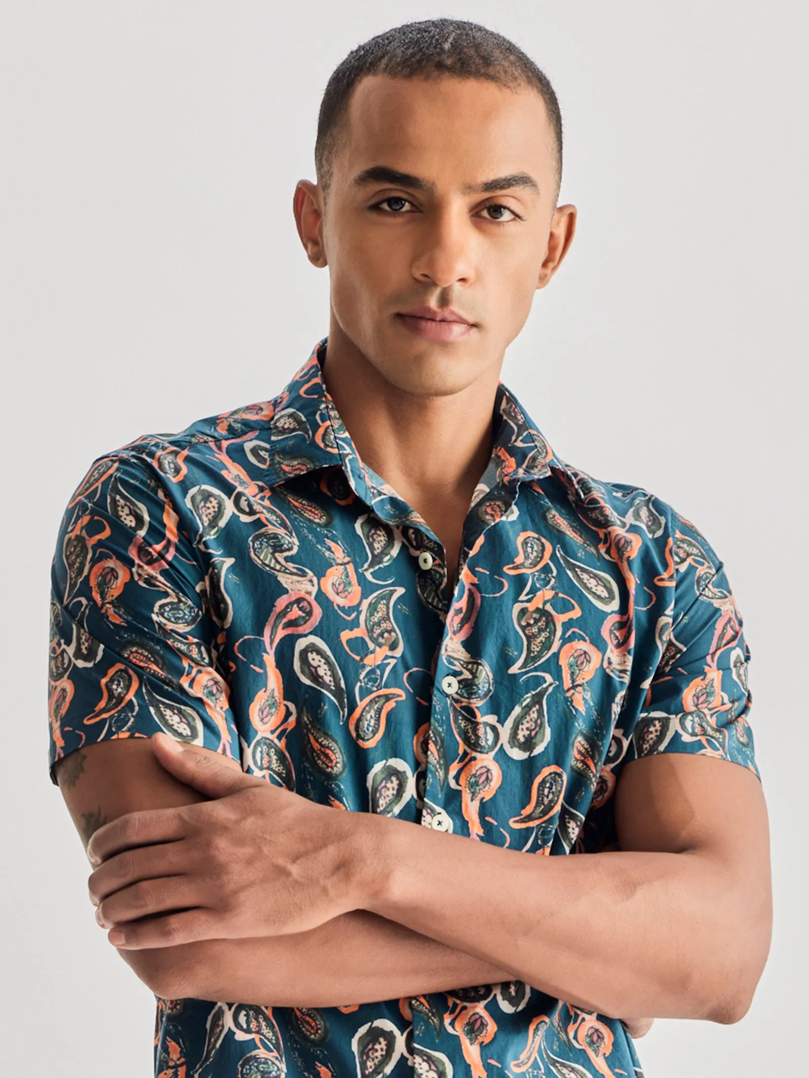 Blue Printed Shirt