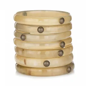 Buffalo Horn Bangles With Studs