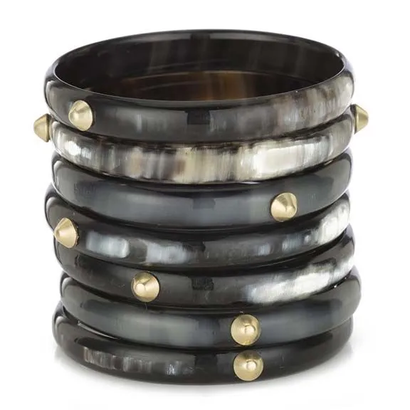 Buffalo Horn Bangles With Studs