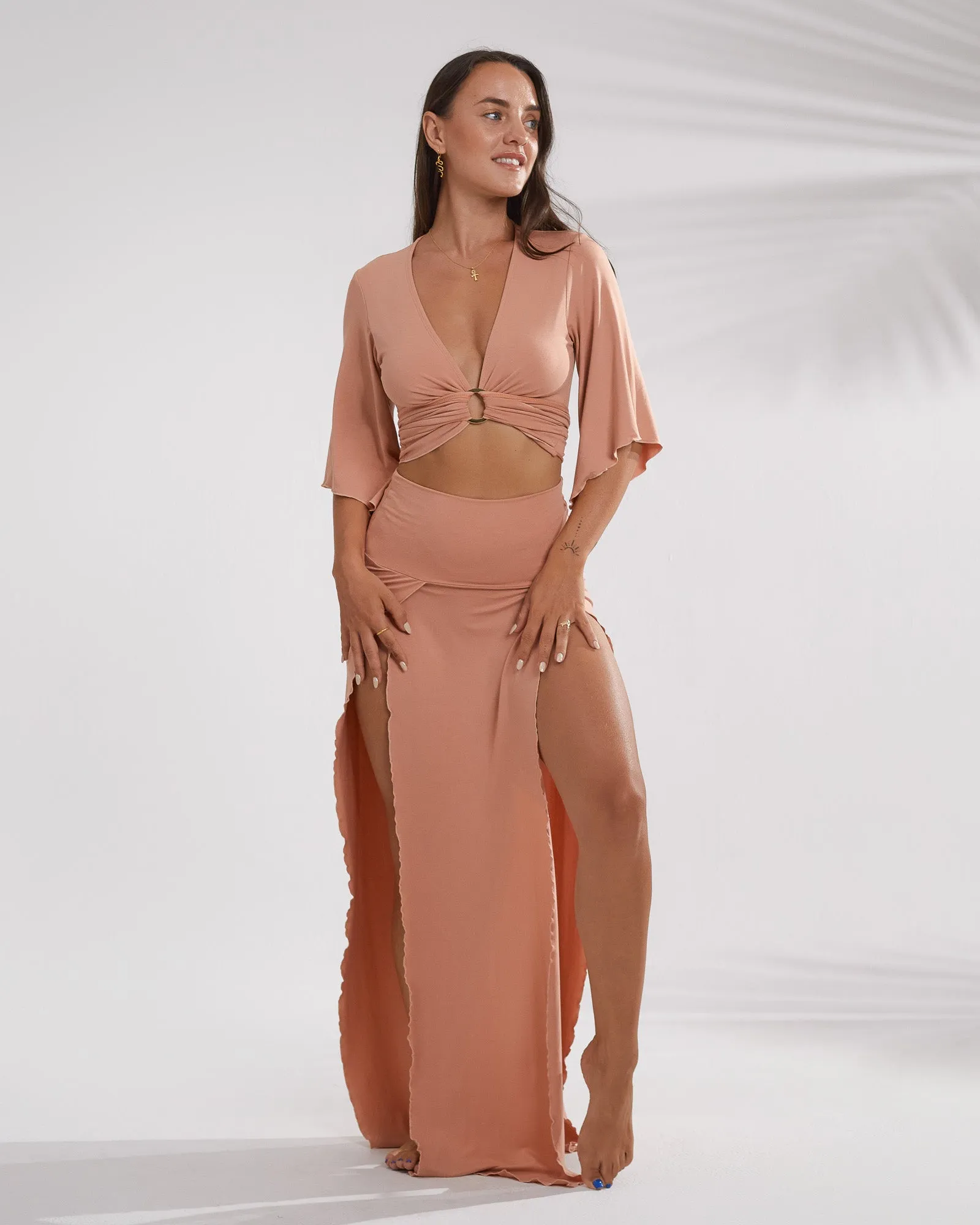 Cleopatra Slit Skirt - French Rose