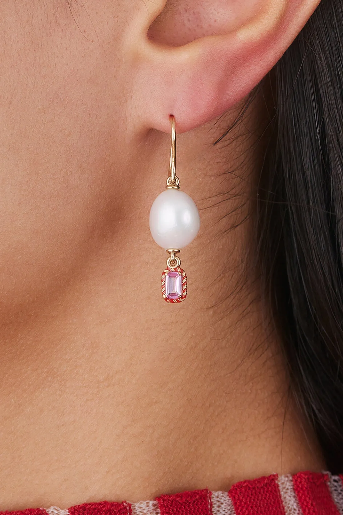 Cocktail Streamer Pearl Drop Earring - In Stock