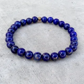 Compassion - Sixth Chakra, Genuine Lapis Lazuli Gemstone Mala Bracelet