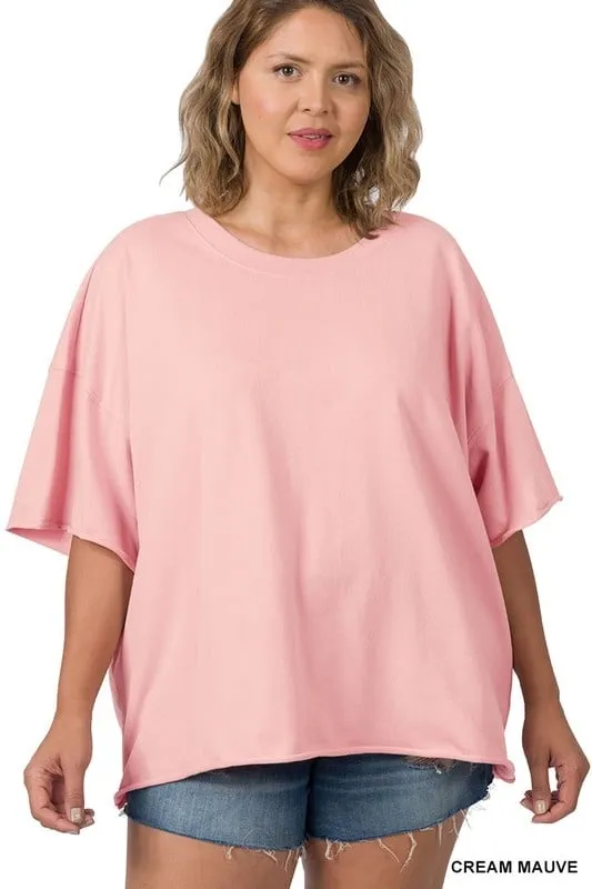 Curve French Terry Drop Shoulder Top - FINAL SALE