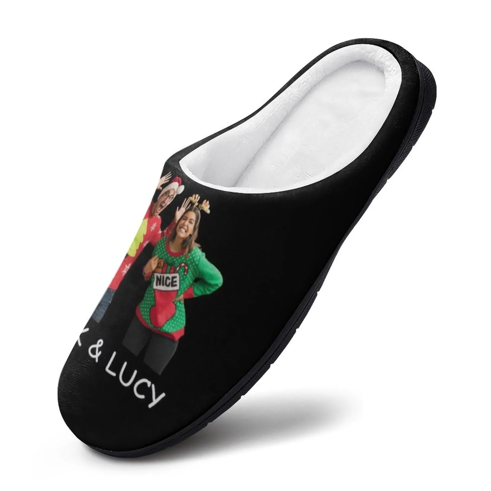 Custom Photo&Name Couples All Over Print Cotton Slippers For Men Women