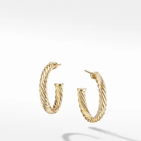 David Yurman Cablespira 18k Gold Hoop Earrings