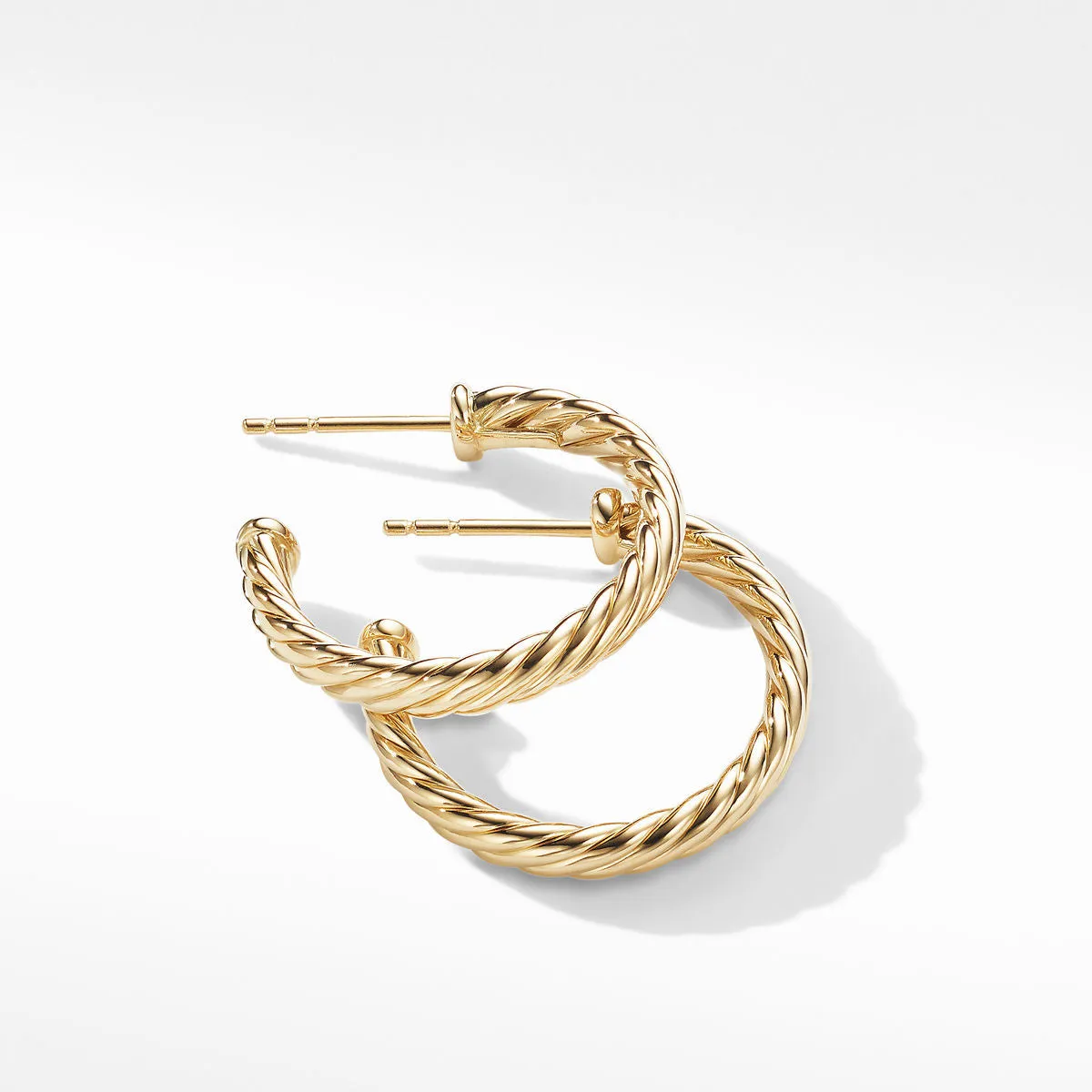 David Yurman Cablespira 18k Gold Hoop Earrings