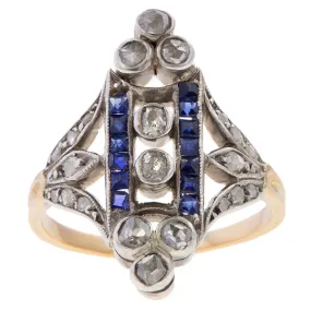 Edwardian Diamond & Sapphire Ring