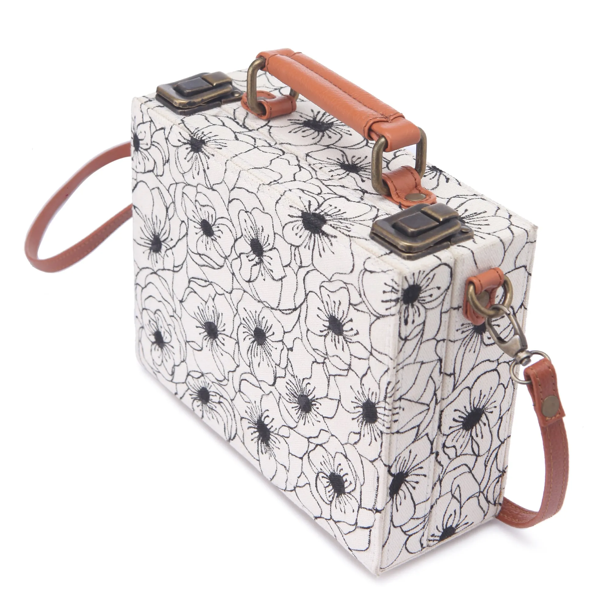 Floral women hand-painted crossbody sling bag