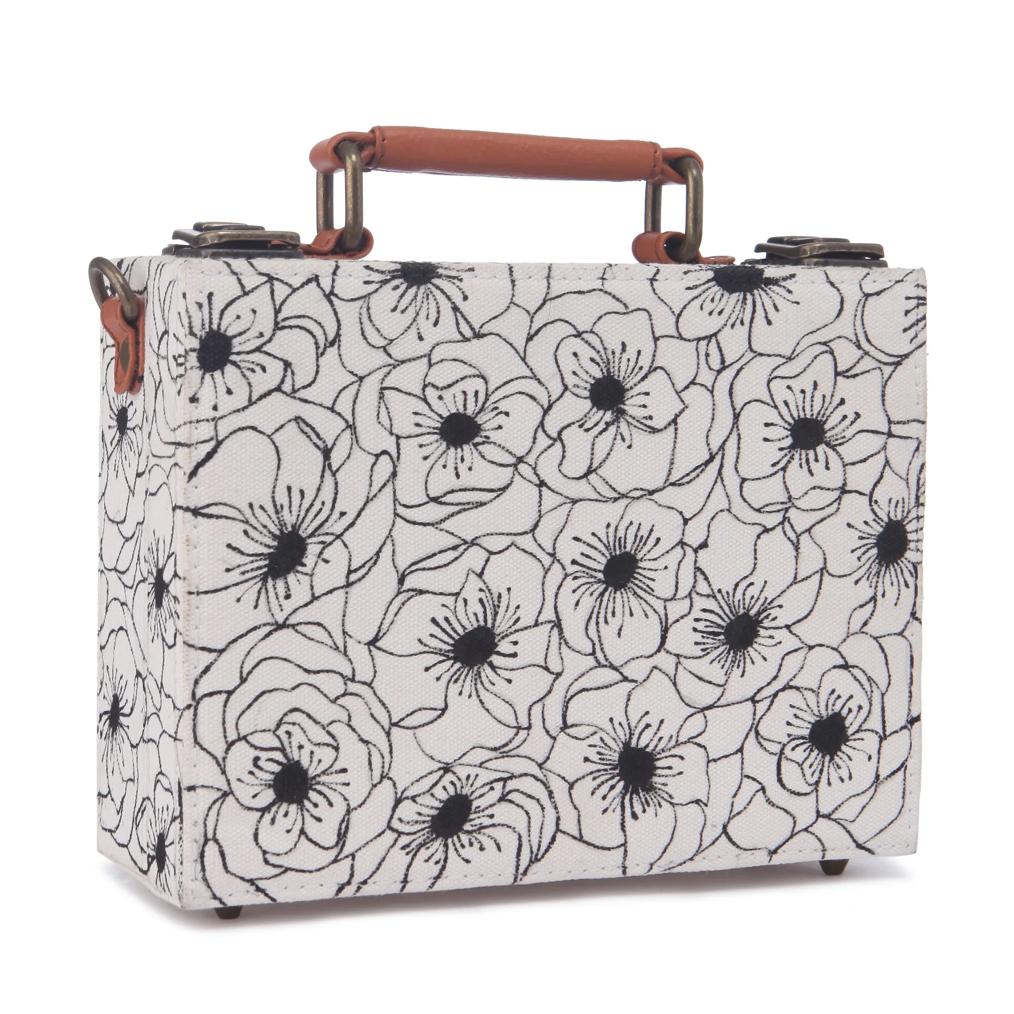 Floral women hand-painted crossbody sling bag