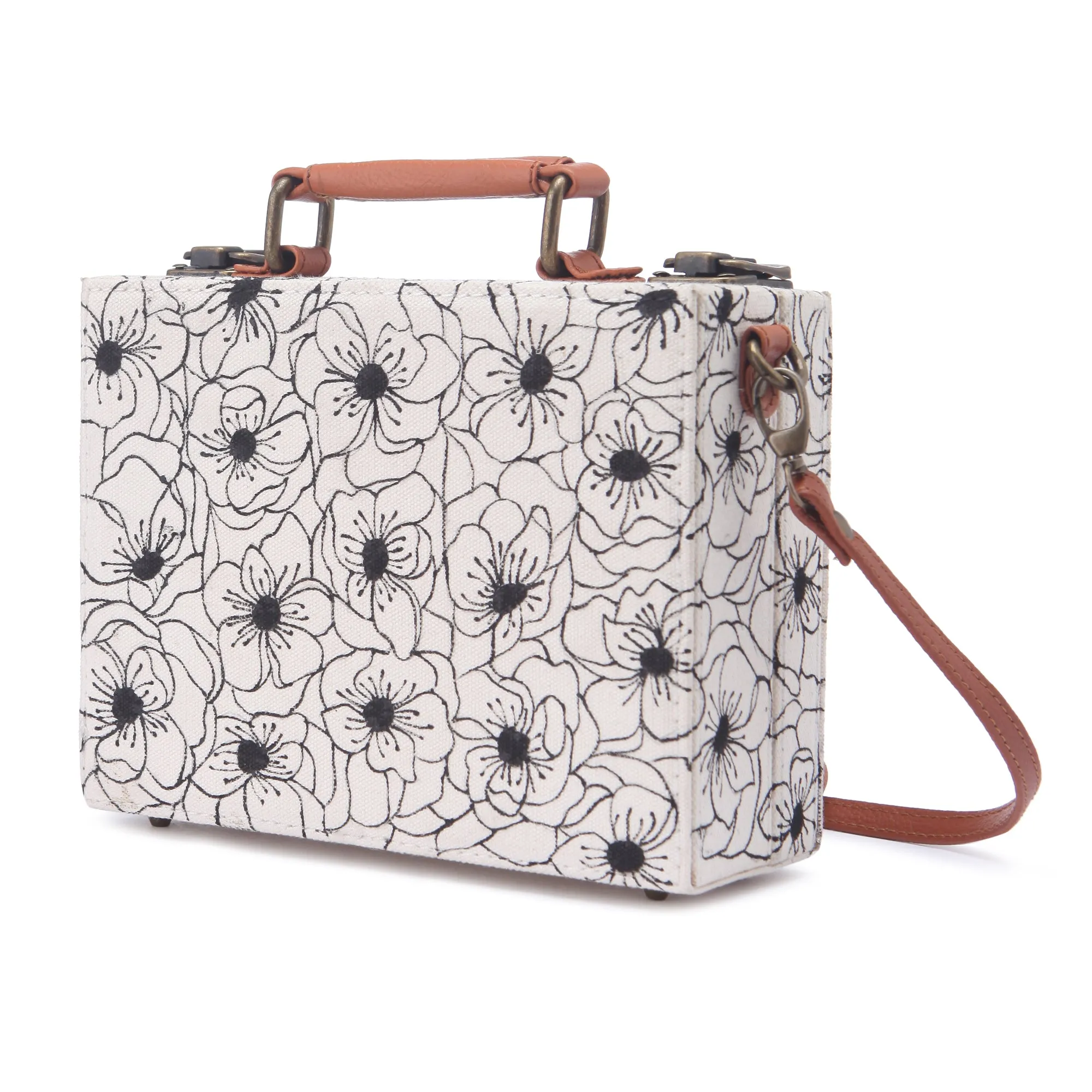 Floral women hand-painted crossbody sling bag