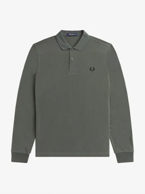 Fred Perry L/S Plain Shirt/Field Green - CORE SS24