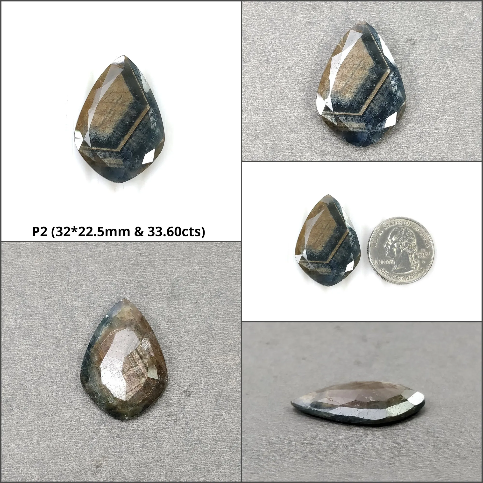 Golden Brown CHOCOLATE BLUE Sheen SAPPHIRE Gemstone Normal Cut : Natural Untreated Sapphire Hexagon Uneven Shape Sets