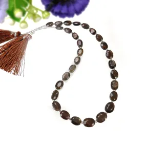 GoldenBrown CHOCOLATE Sapphire Gemstone Normal Cut Loose Beads : 41.00ct Natural Unheated Oval Faceted Beads 6*4mm - 9*7mm 9.5"