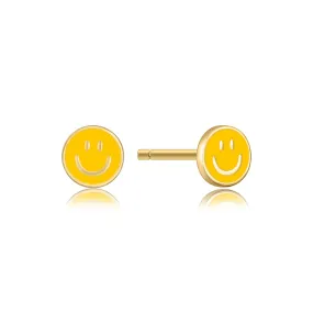 Happy Kids II | Mandarine Single Earring | Yellow Enamel | 14K Gold Plated 925 Silver