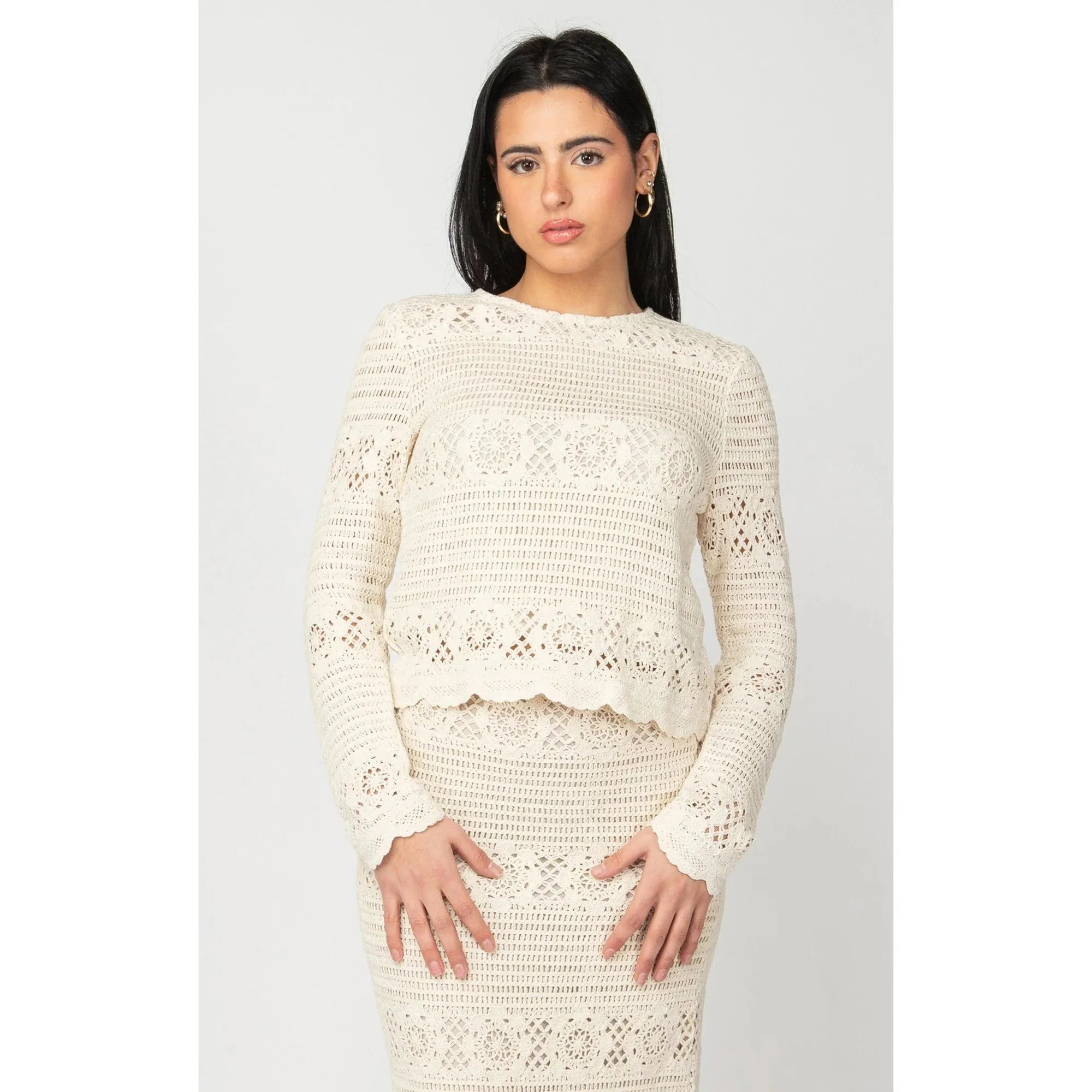 Harlow Crochet Midi Skirt