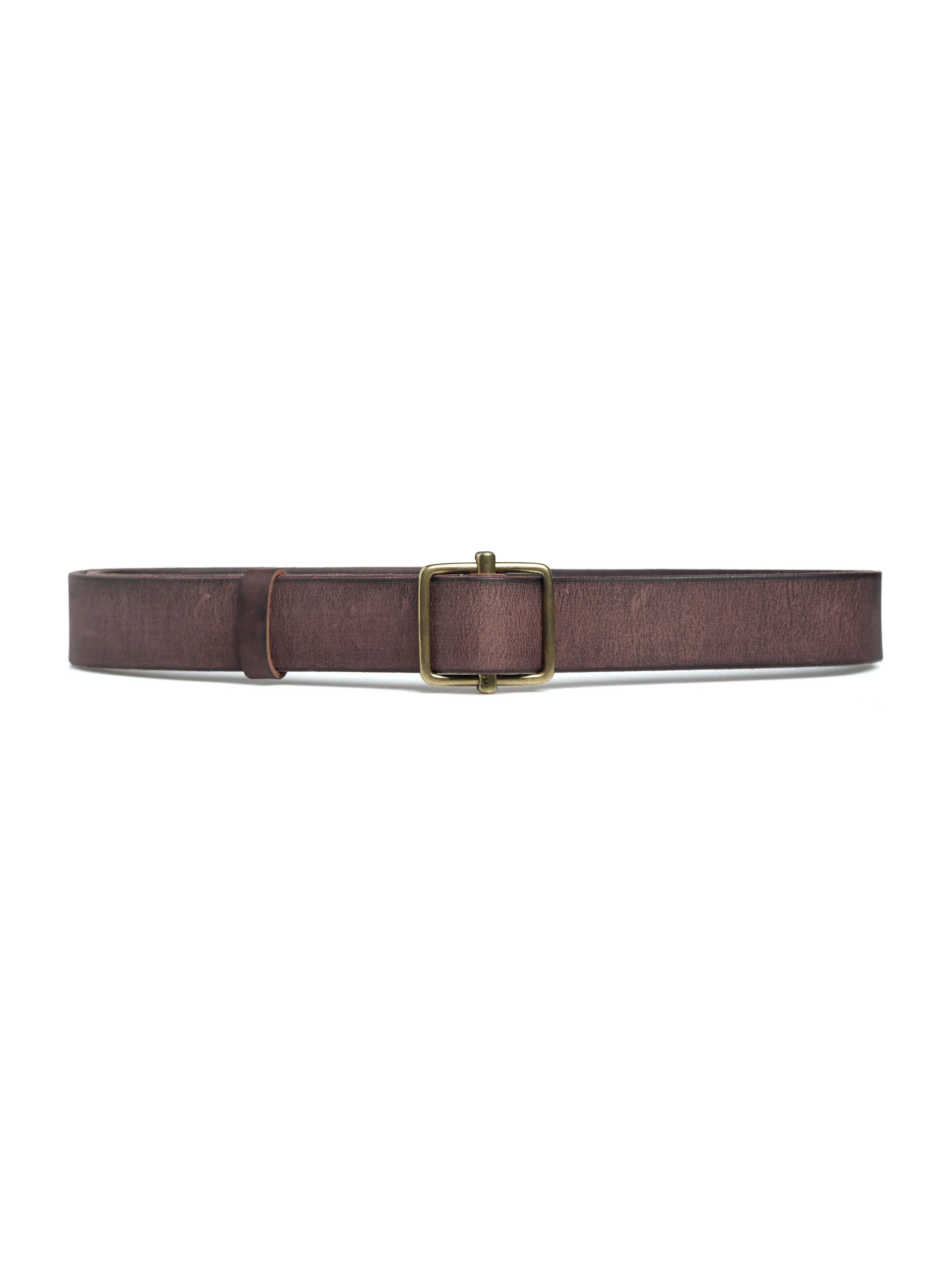 Italian Rustic Leather Belt with Adjuster Gold-toned Buckle