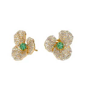 Jardin Dogwood Emerald Earrings