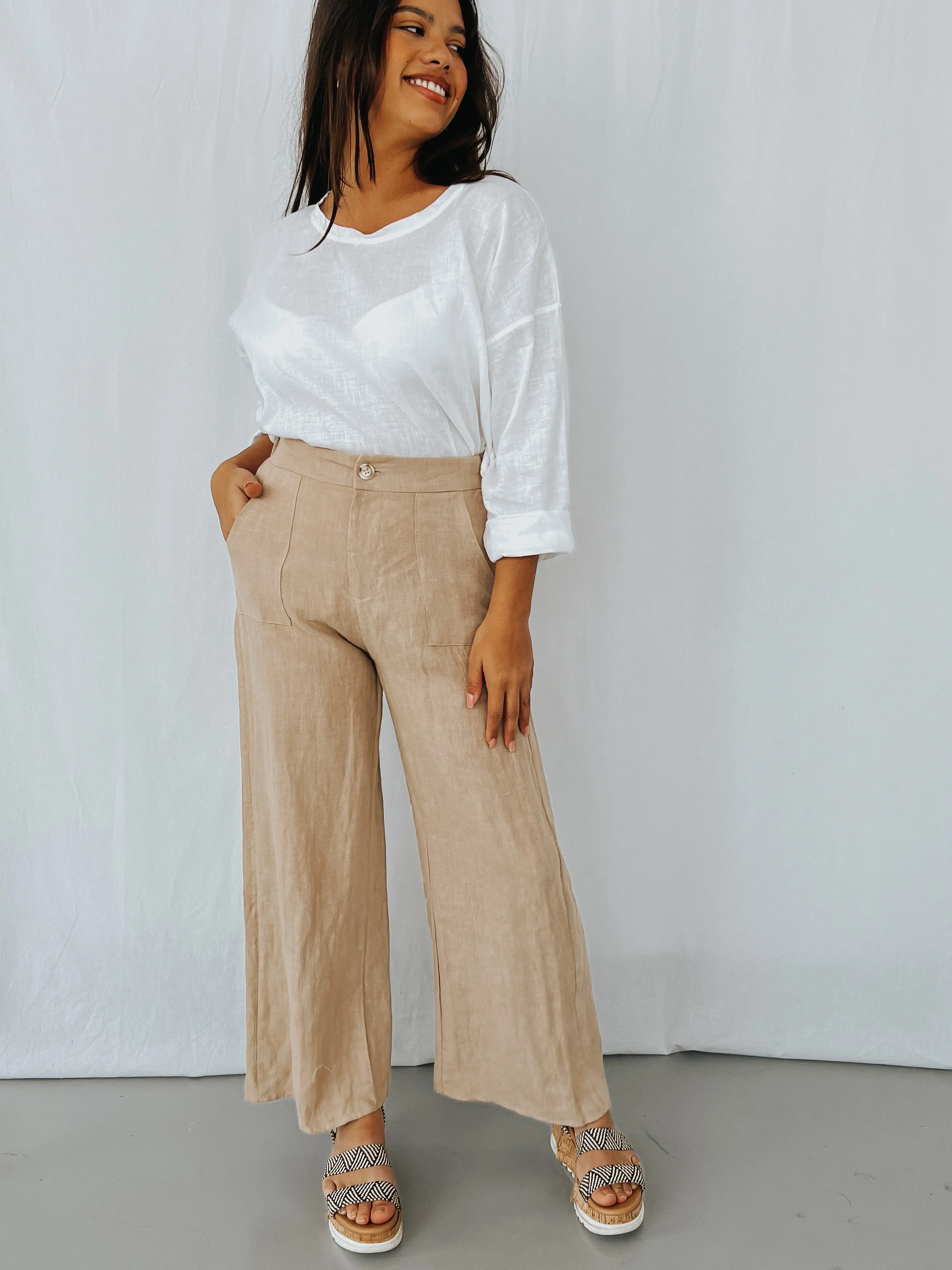 Jude Linen Pants - Natural