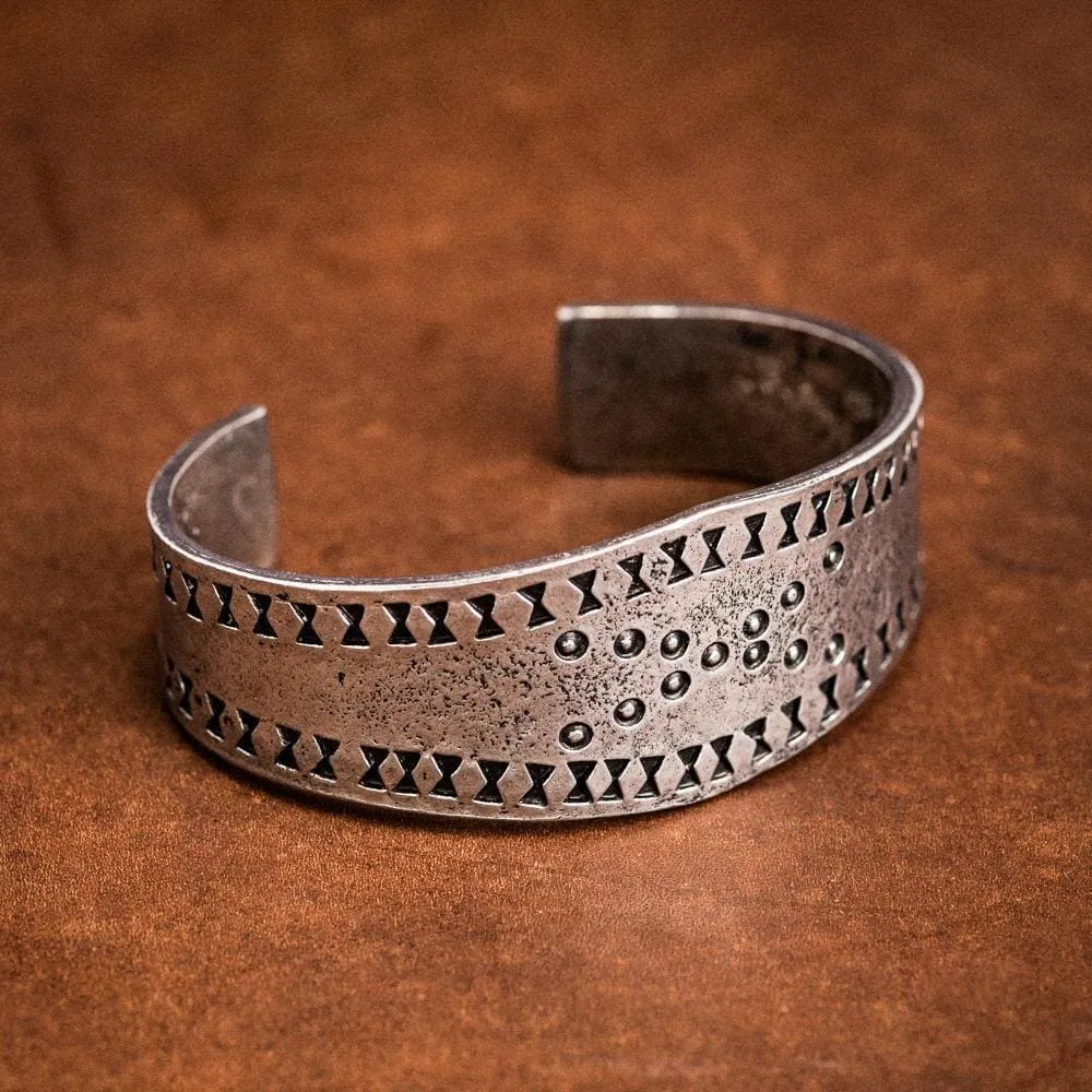 Large Pewter Cuff Bracelet - Handcrafted in the UK