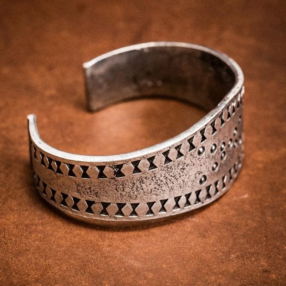 Large Pewter Cuff Bracelet - Handcrafted in the UK