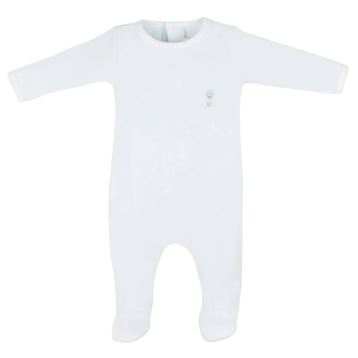 Love Teddy Embroidery Footie | Baby Boy