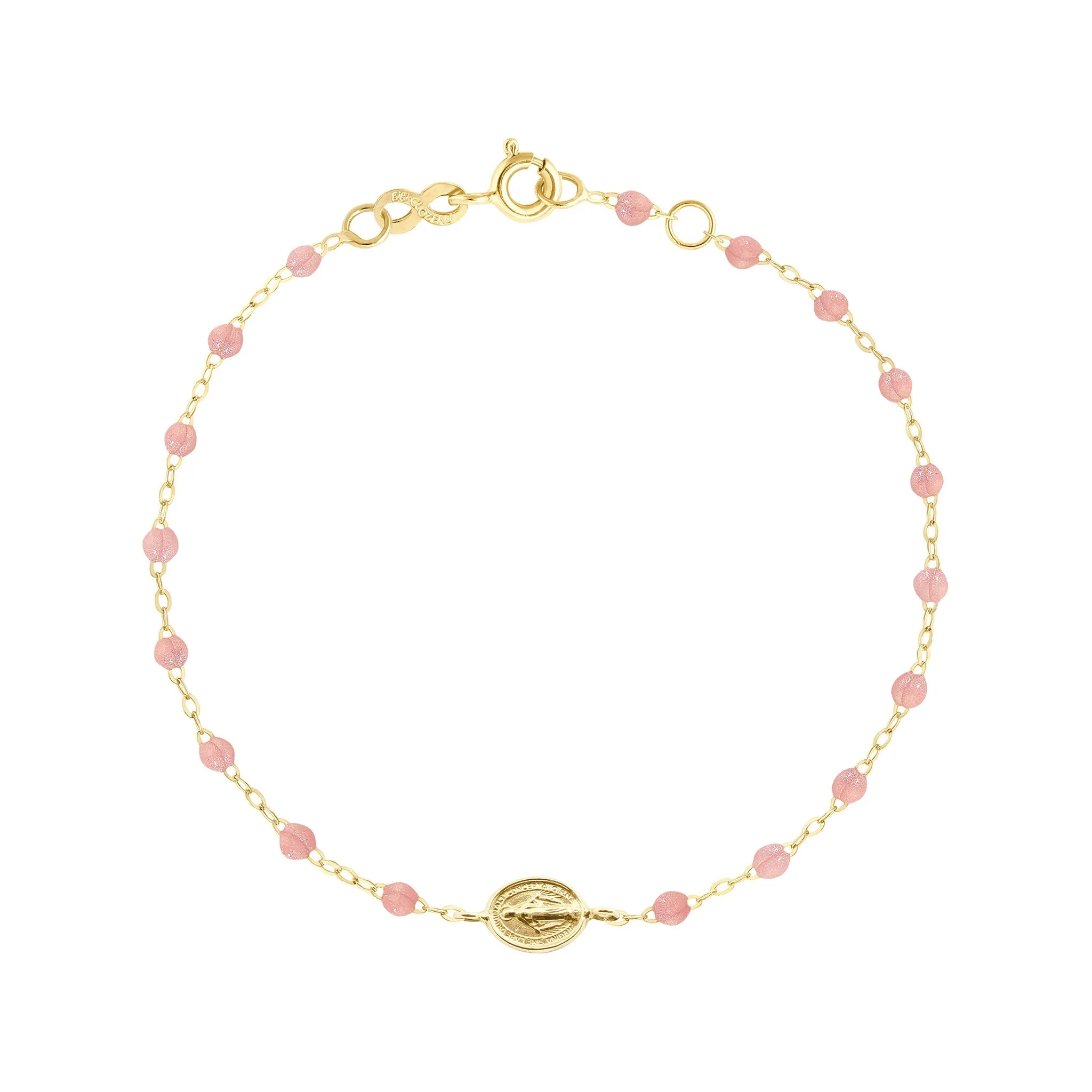 Madone Charm Classic Gigi Blush bracelet, Yellow Gold, 6.7"