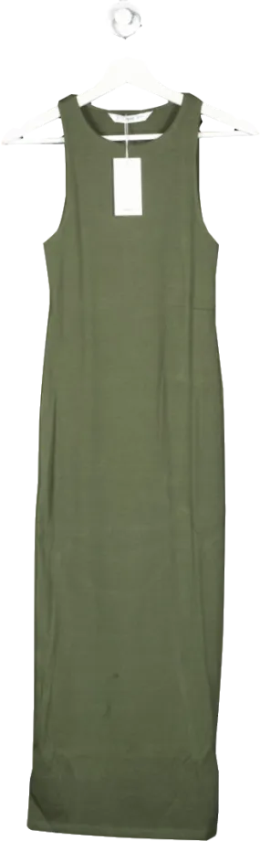 MANGO Green Cotton Midi Dress BNWT  UK 8