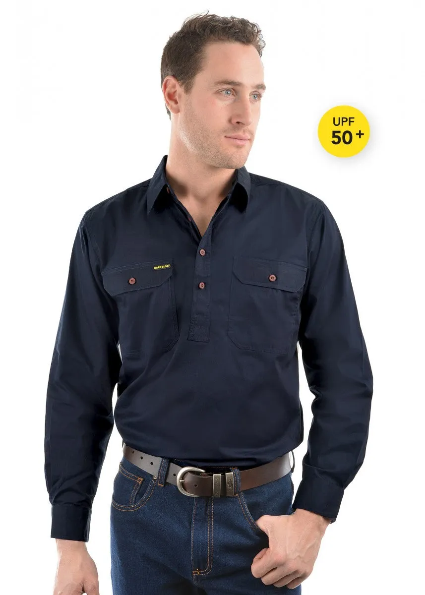 Men's 1/2 Placket Light Cotton Shirt