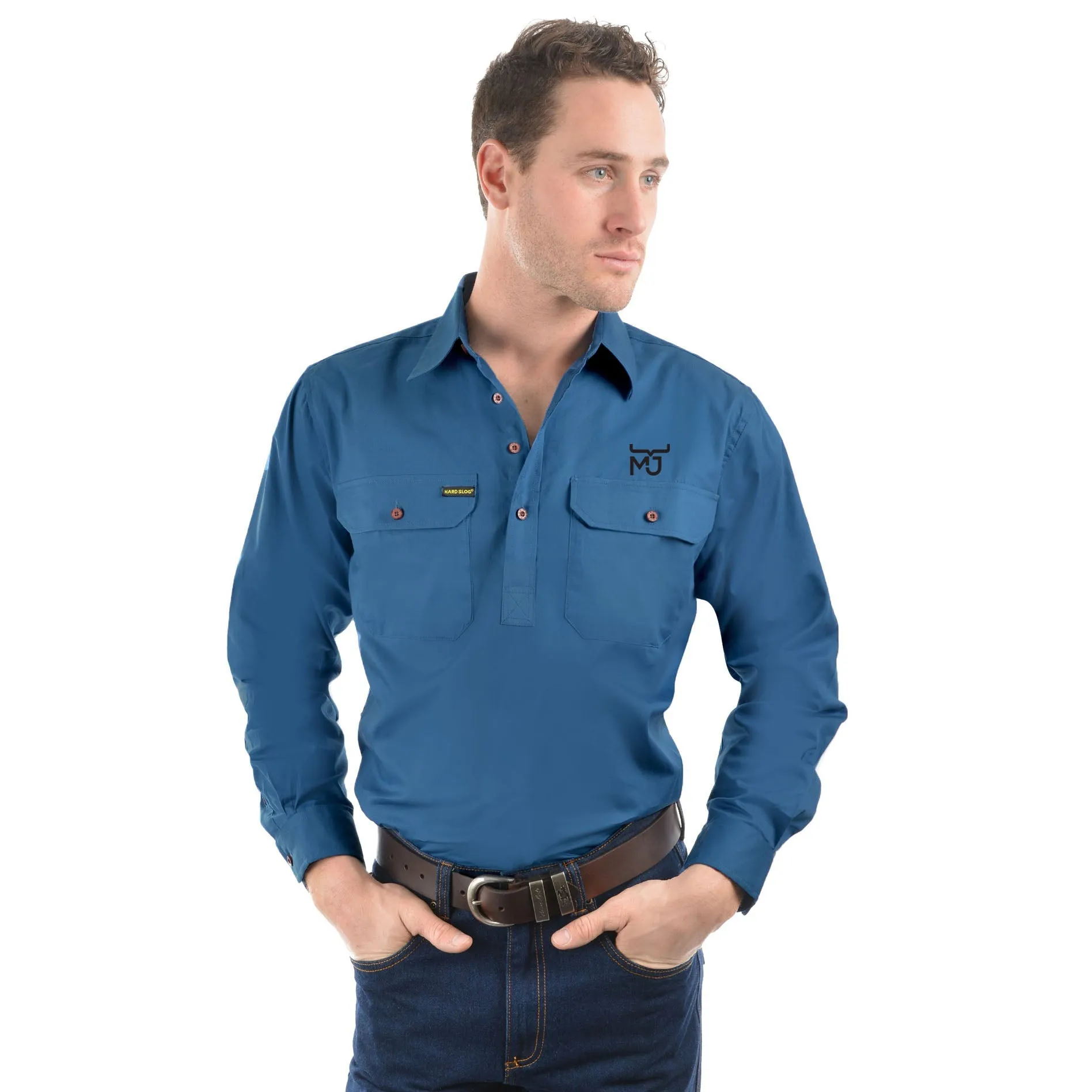 Men's 1/2 Placket Light Cotton Shirt