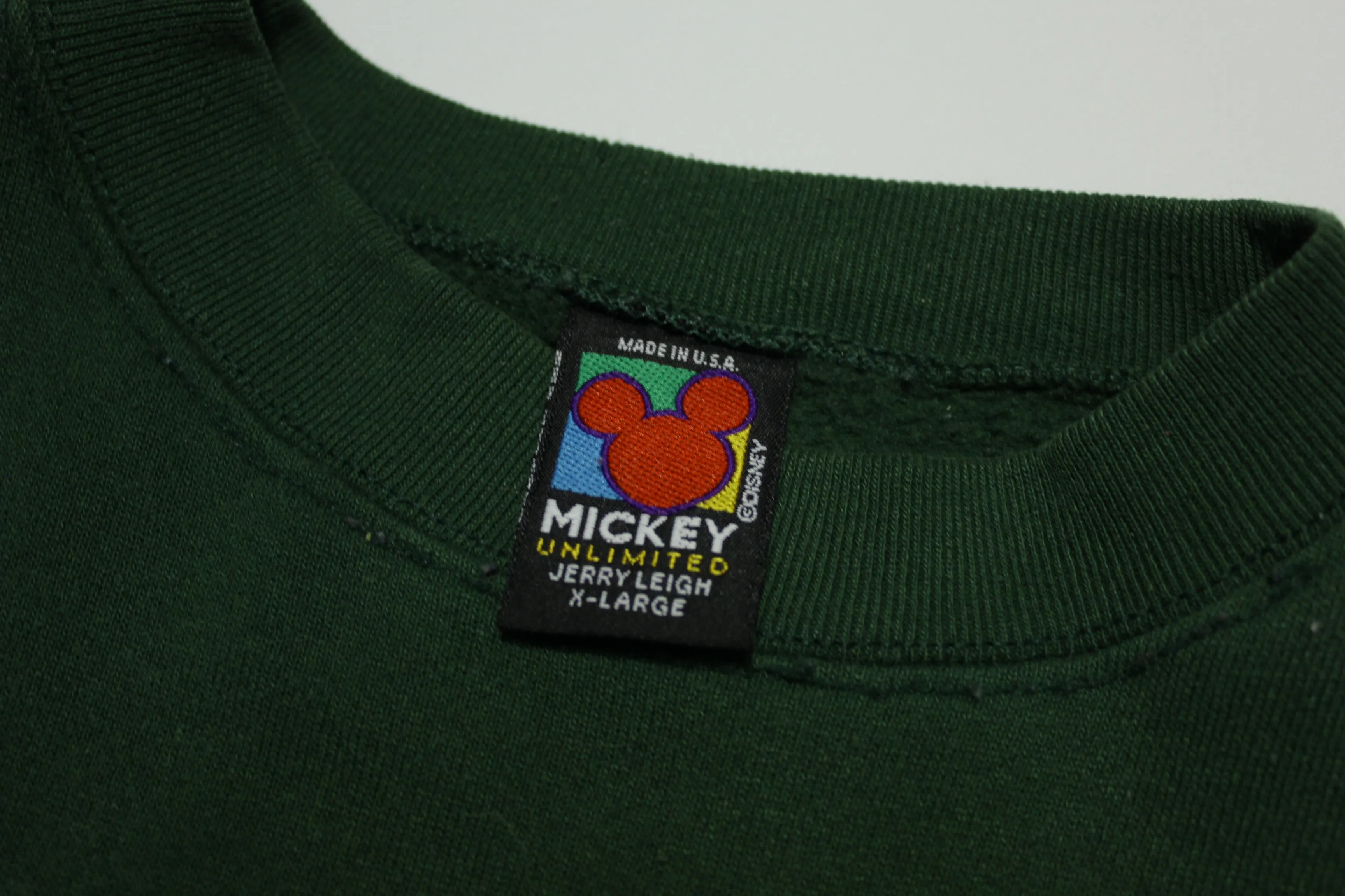 Mickey Unlimited Jerry Leigh Vintage 90's Big Face Crewneck Disney Sweatshirt Made in USA