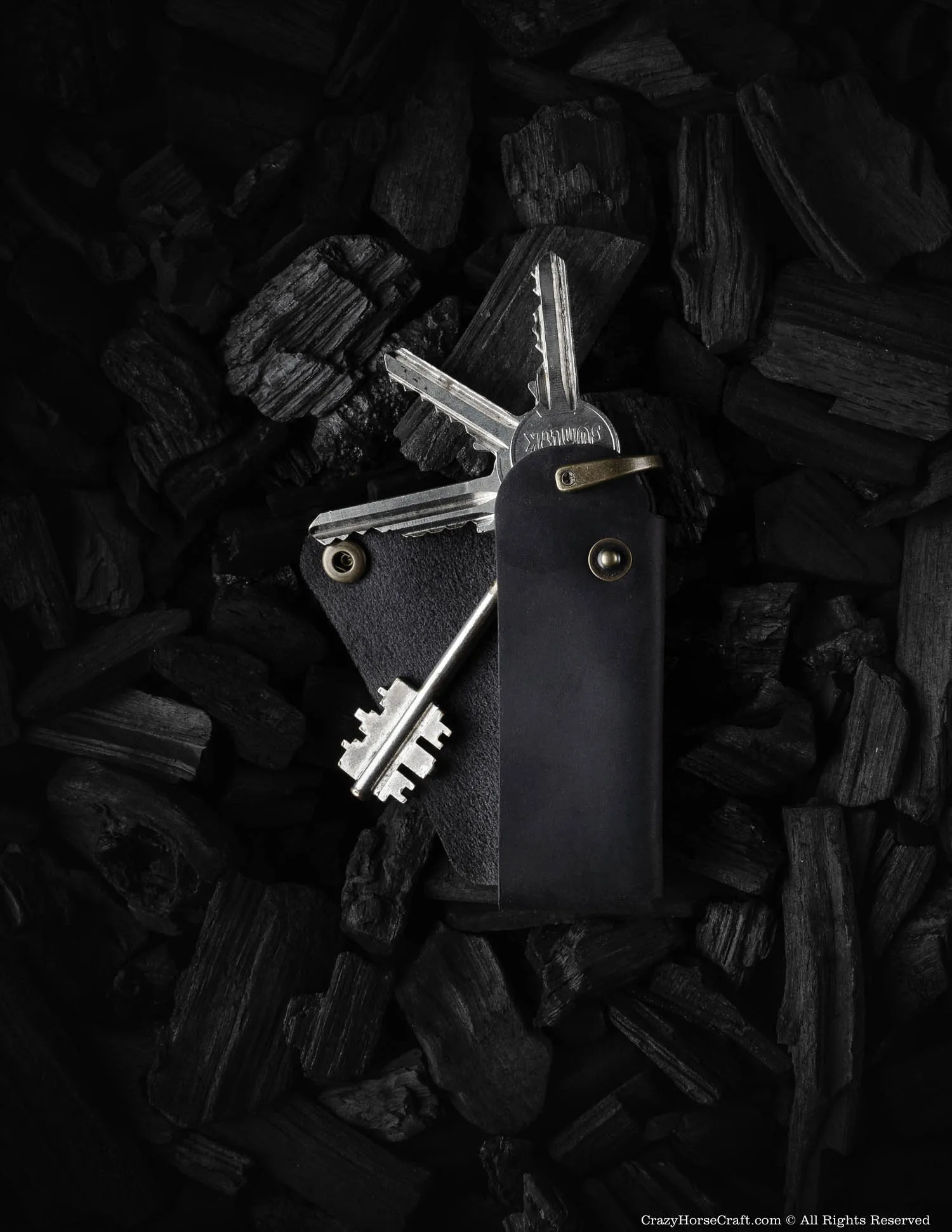 Minimalist Leather Key Organiser/Holder | Carbon Black