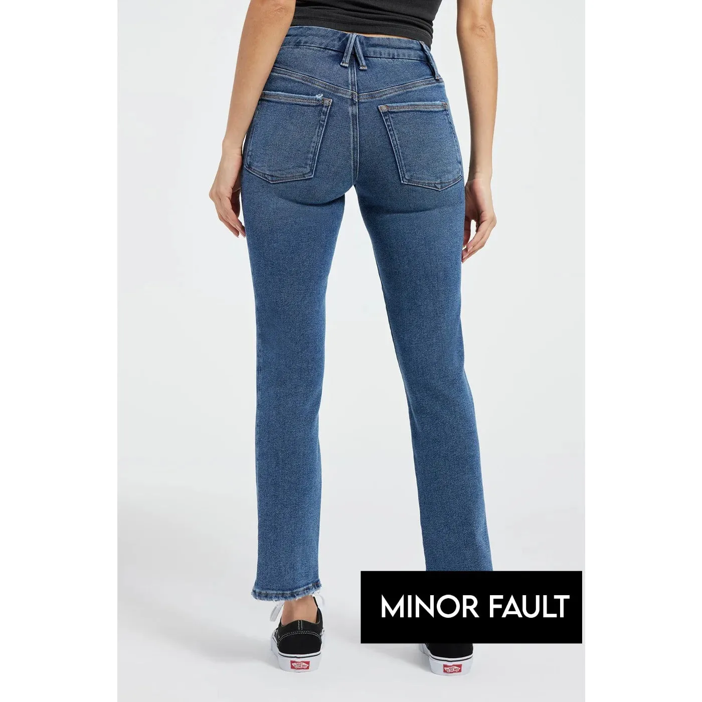 (Minor Fault) Straight Legs Stretchable Blue Jeans